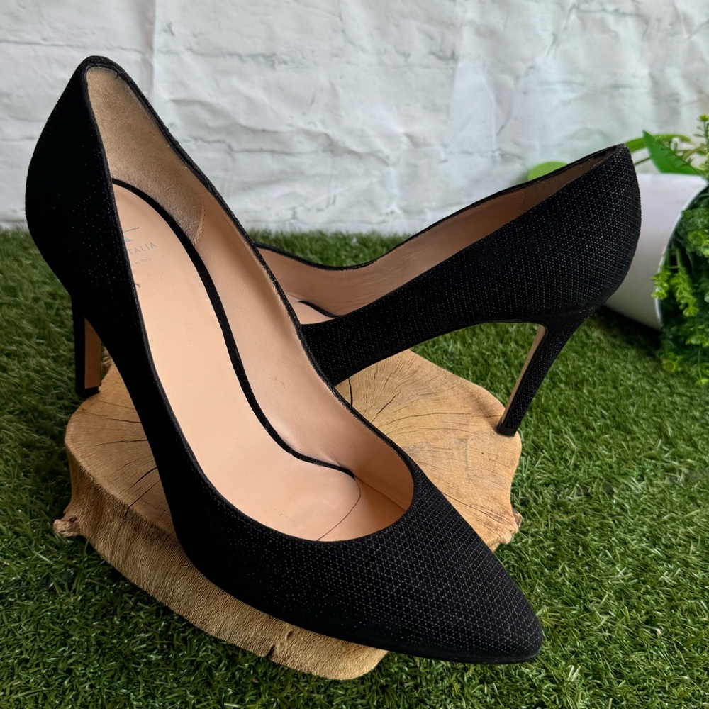 Aquatalia Pump black shoes for Women size 8.5  3” gently used/Made in Italy - Picture 2 of 15
